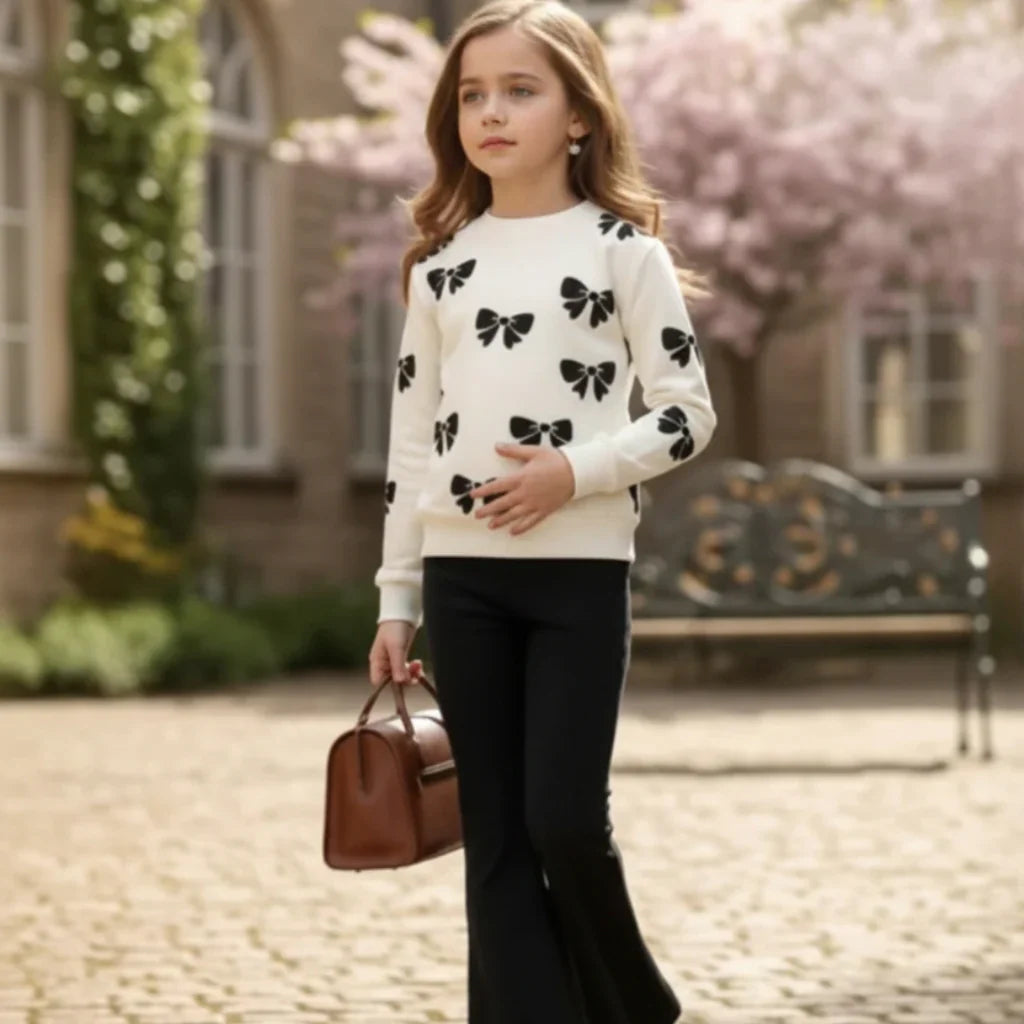 Printed Girls Sweatshirt Set with Trouser β Kids Winter Wear