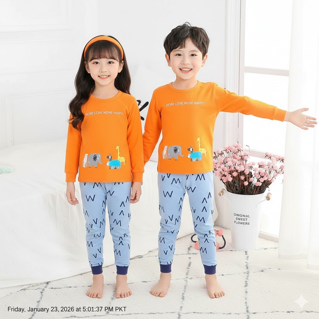 Orange More Love More Happy Kids wear