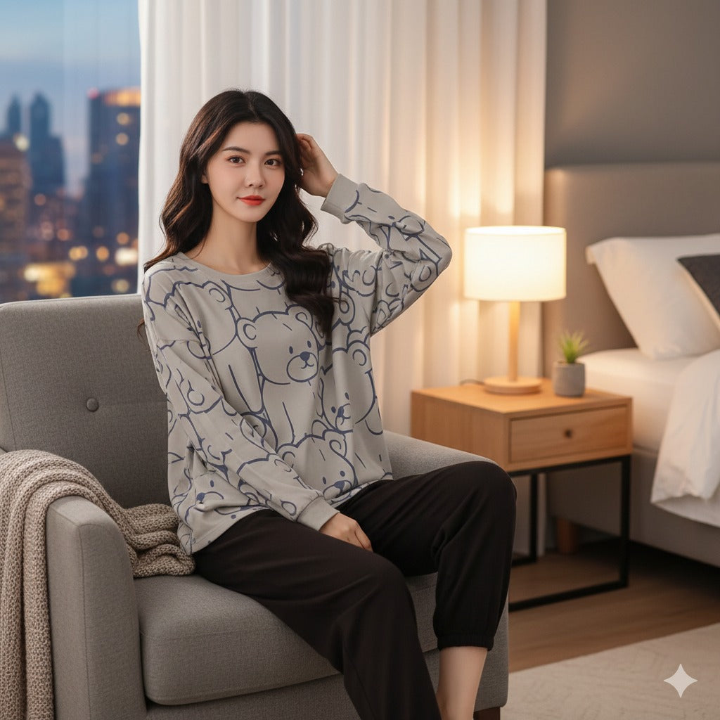 Grey Bears Ladies Night Suits