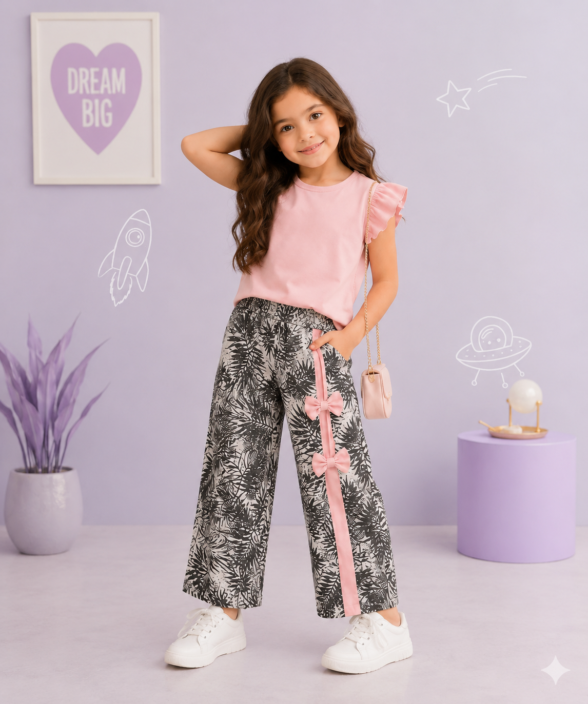 Rib Bow Kids Wear ( 2 PCS )