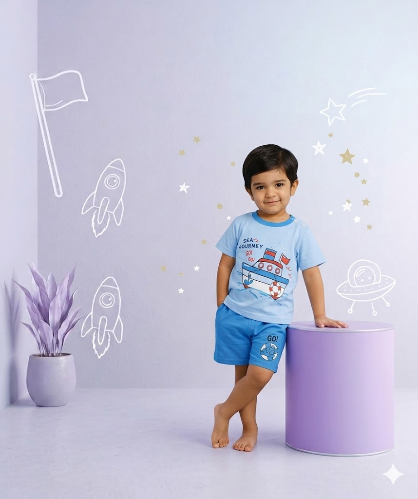 Blue Sea Journey Kids Short Sleeve Kids Wear