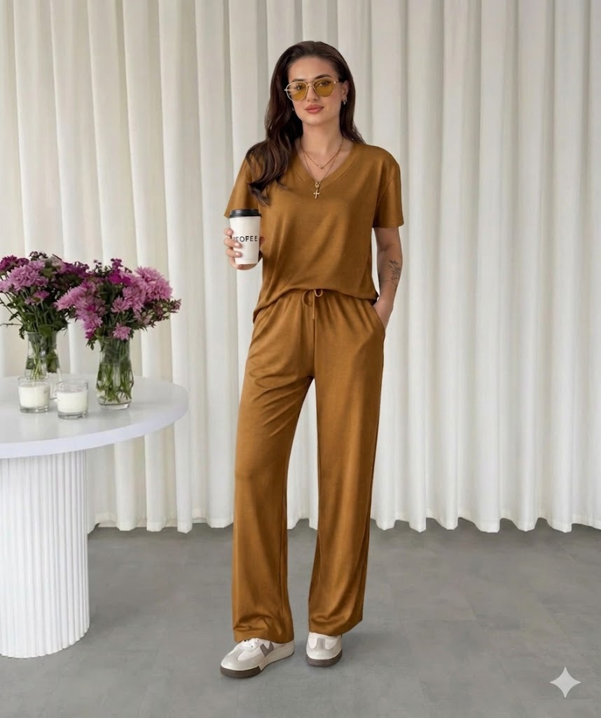 V NECK PLAZO LAUNGE WEAR