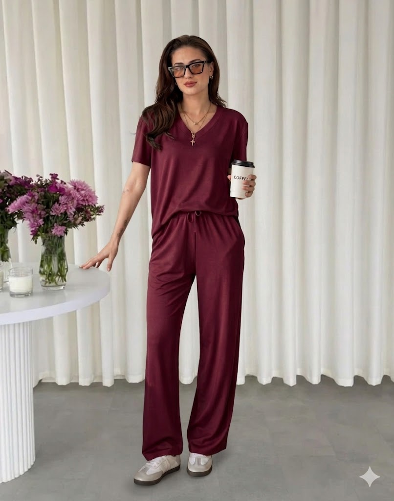 V NECK PLAZO LAUNGE WEAR