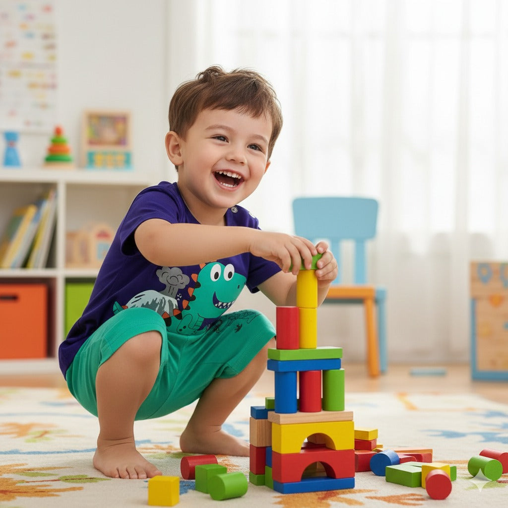 Blue Dino Printed Kids NIghtsuit