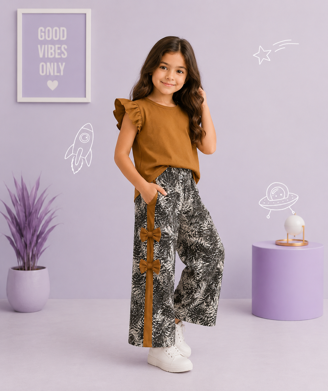 Rib Bow Kids Wear ( 2 PCS )