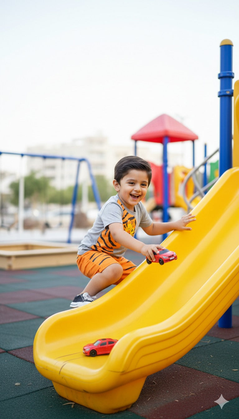 Tiger print Printed Half Sleeves Round Neck T shirt With Printed Shorts