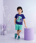 Blue Dino Printed Kids NIghtsuit
