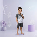 Grey Panel Short Sleeve Kids Wear