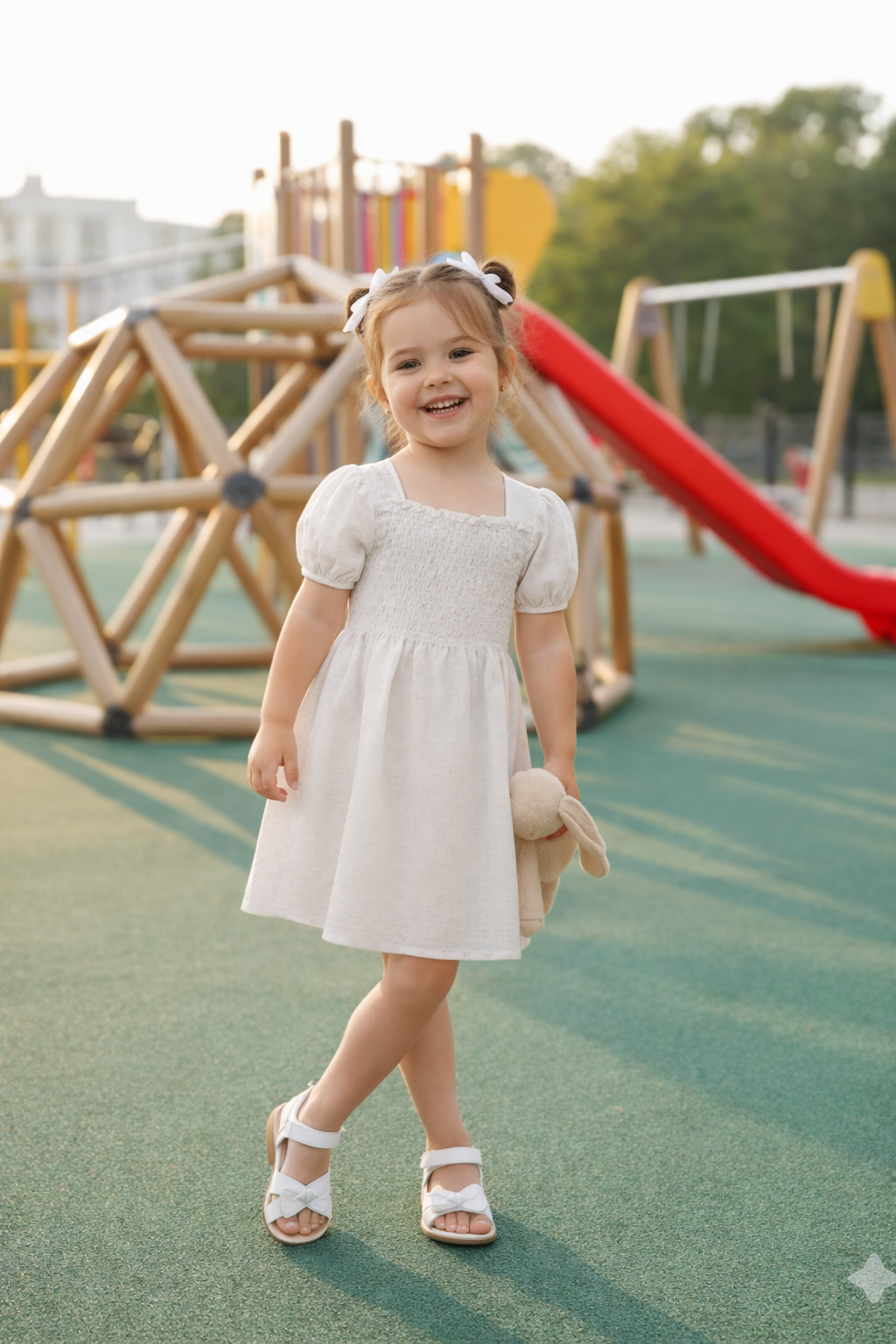 Puff Sleeve Girls' Dress