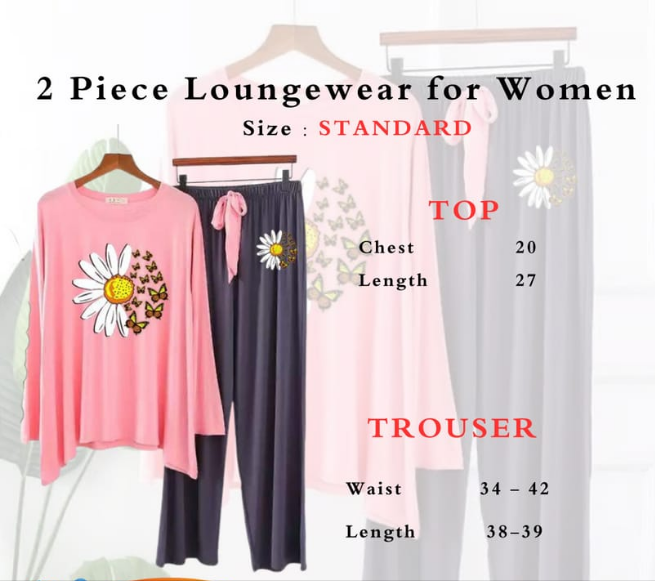 Black Spring Lady Printed Loungewear