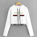White Gucci Crop Top Pullover