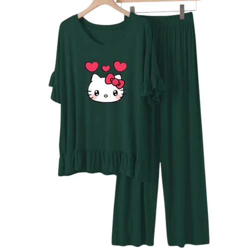 Bottle Green Frock Flapper style Loungewear - AL TAQWA