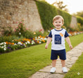 Blue THINK OF ME printed kids nightsuit
