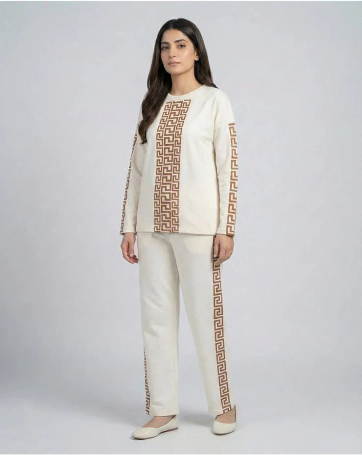 Puzzle Printed Premium Quality Winter 2-Pcs Tracksuit