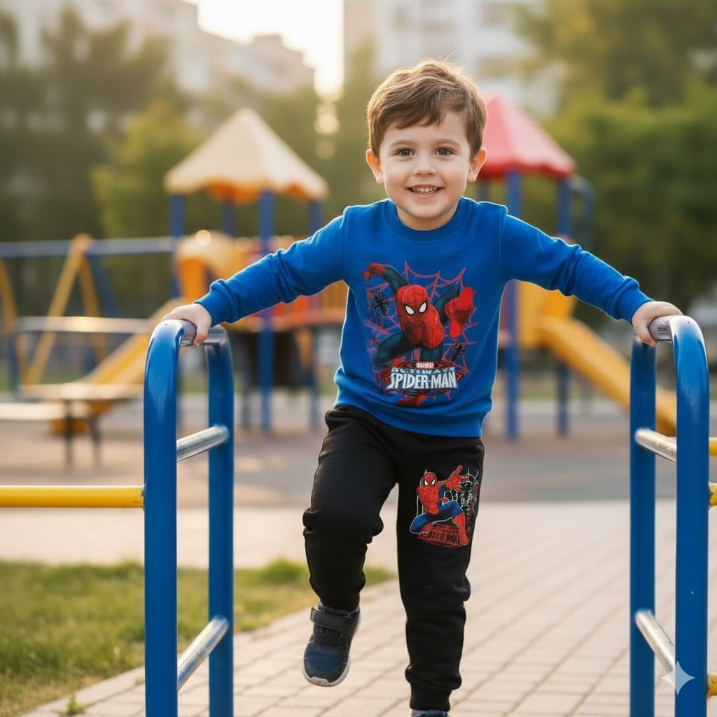 Blue  Spider man T Shirt with trouser