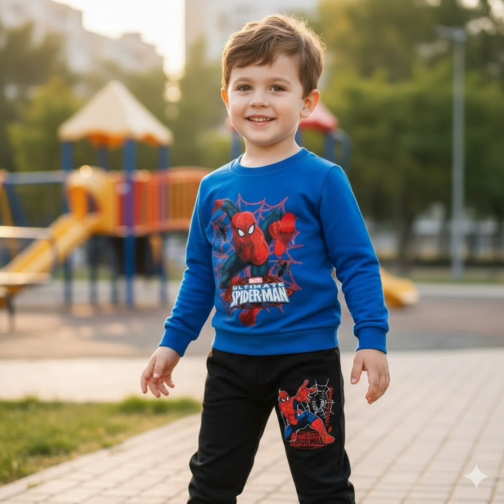 Blue  Spider man T Shirt with trouser