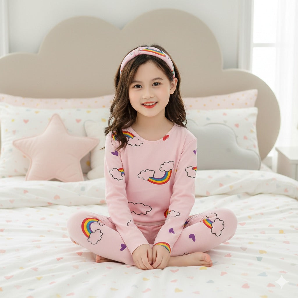 Pink Rainbow Kids Nightsuit