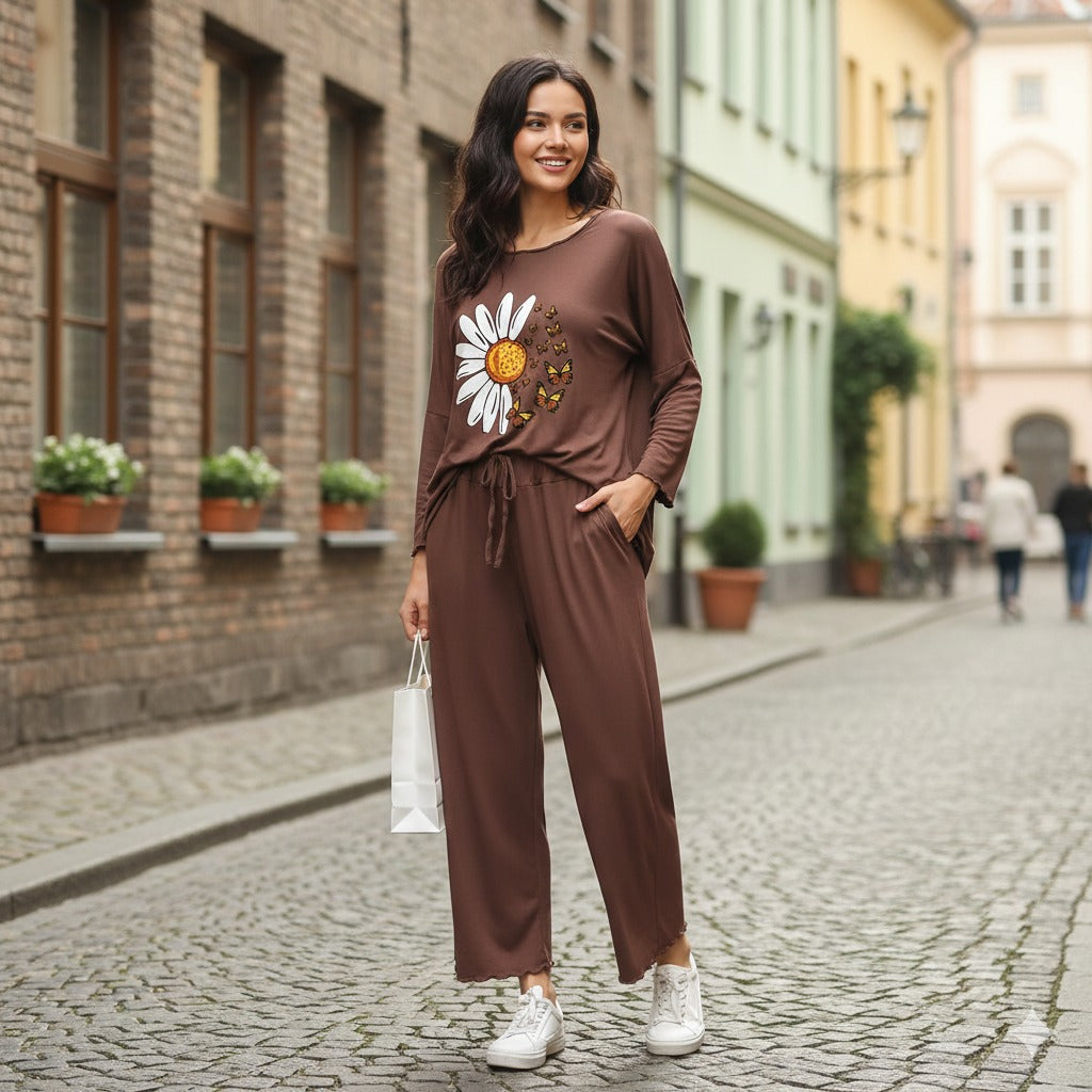 Womens Sunflowers 3pc Night Suit Printed 😍🔥