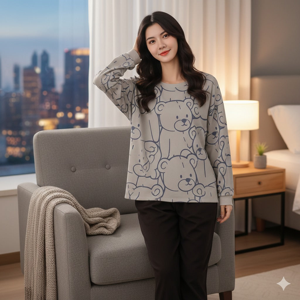 Grey Bears Ladies Night Suits