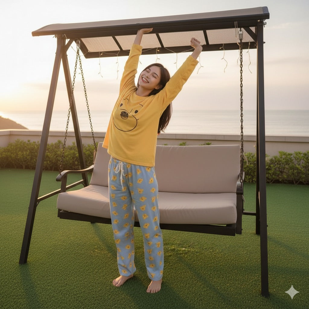 Yellow Winnie The Pooh Sleeping Wear Pajama Set