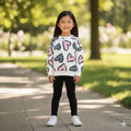 Colorful Floral Print Sweatshirt Set for Girls