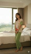 HELLO KITTYS  SLEEP WEAR ( SHORTS PAJAMA &amp; T-SHIRT)