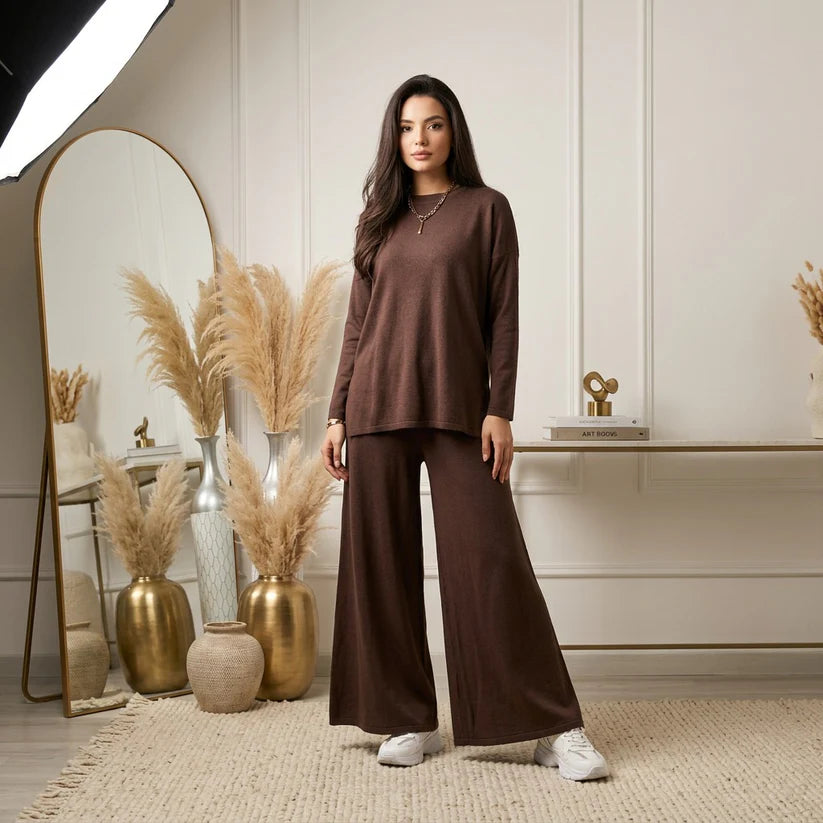 BreezeFlow Wide-Leg Loungewear Set For Summer
