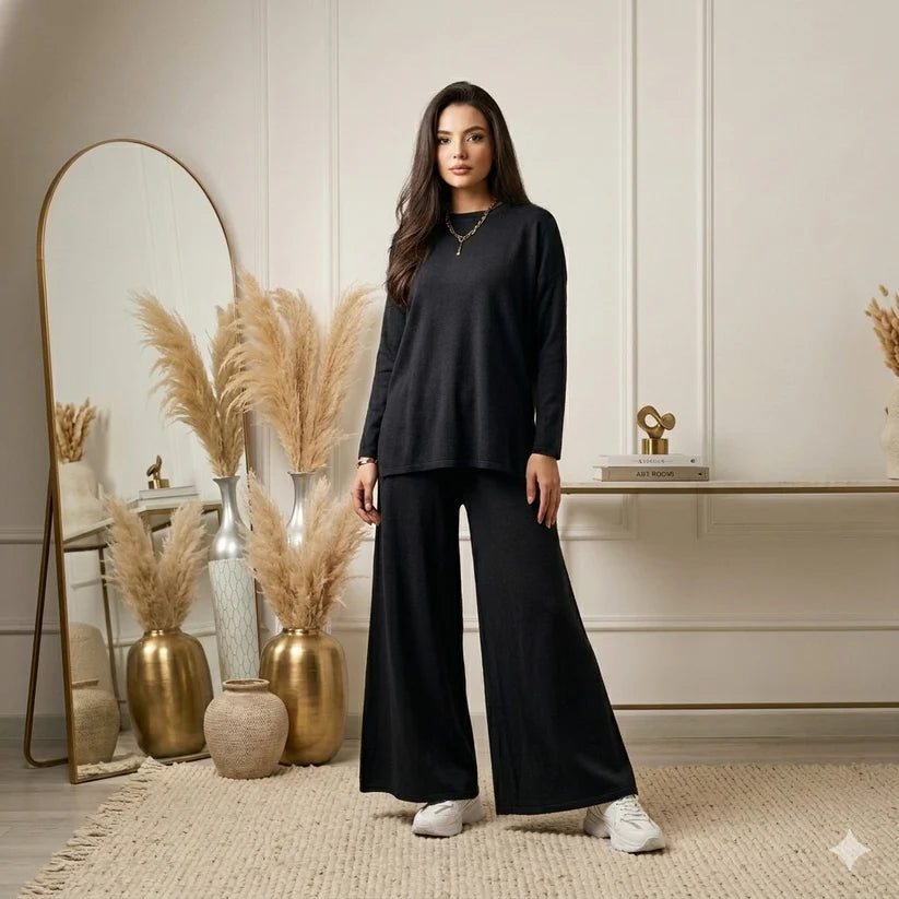 BreezeFlow Wide-Leg Loungewear Set For Summer