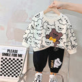 Bunny Print White & Black Sweatshirt & Pant