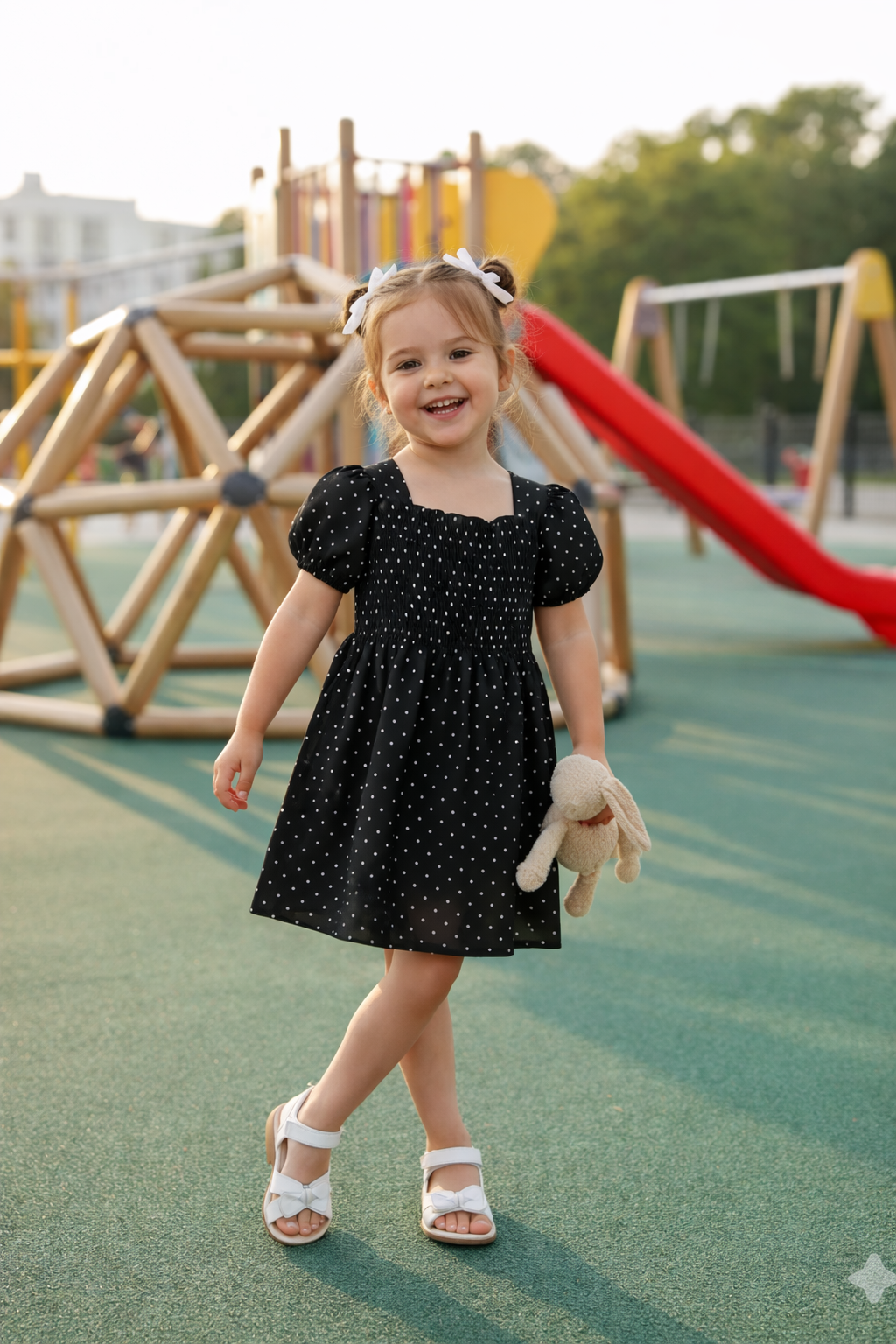 Puff Sleeve Girls' Dress