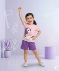 Pink Unicorn Printed Kids Short Sleeve Kids Wear