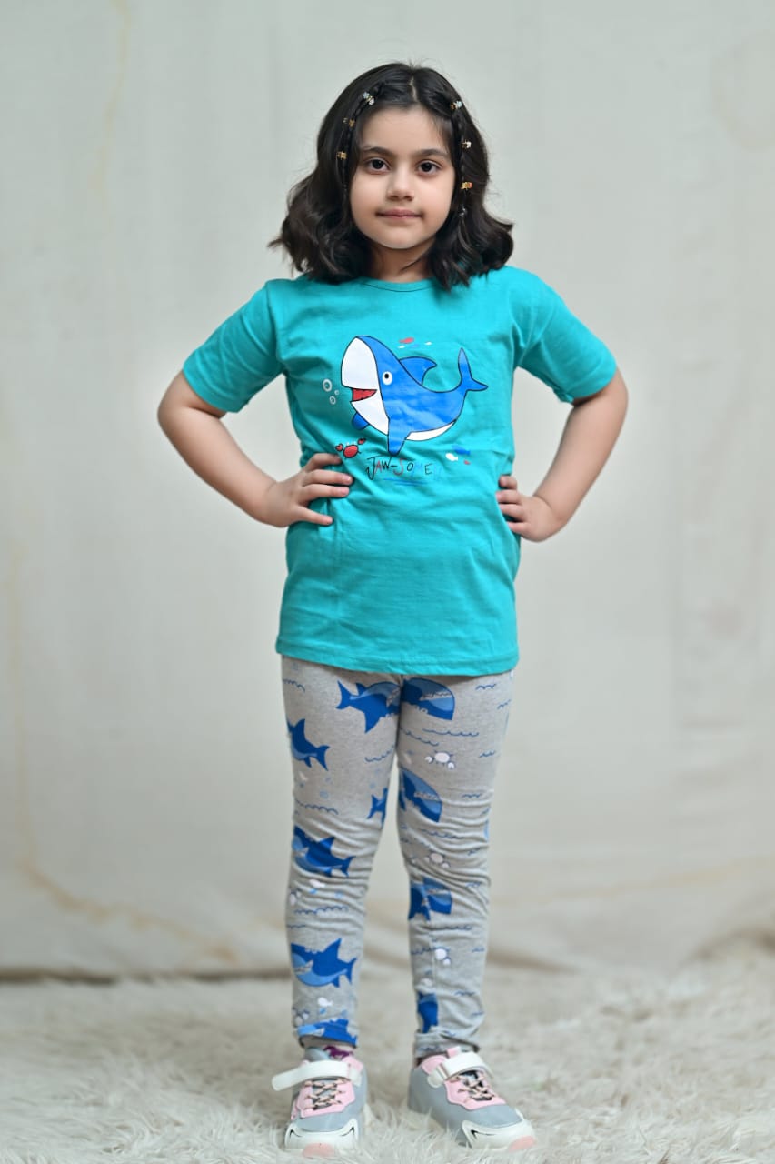 Blue Dolphin Printed kids Night Suit