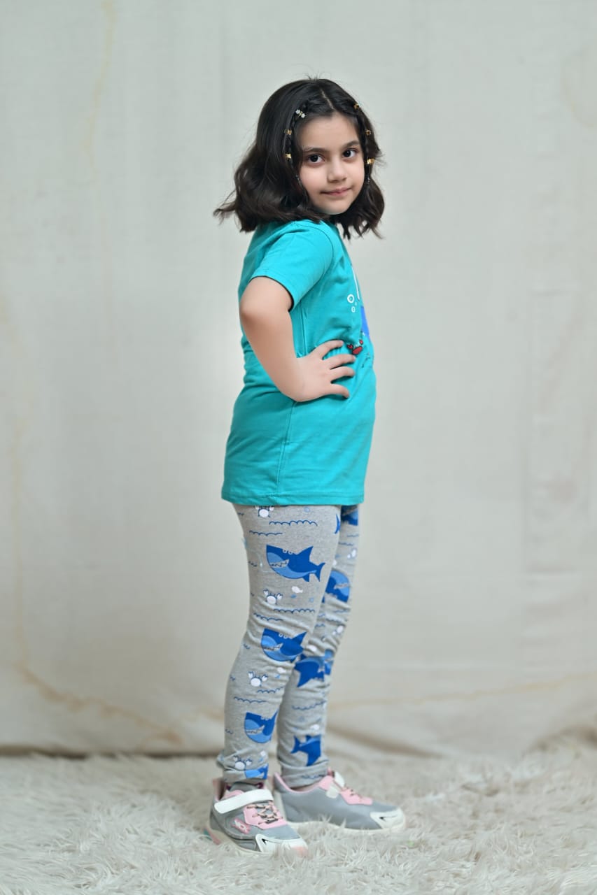 Blue Dolphin Printed kids Night Suit