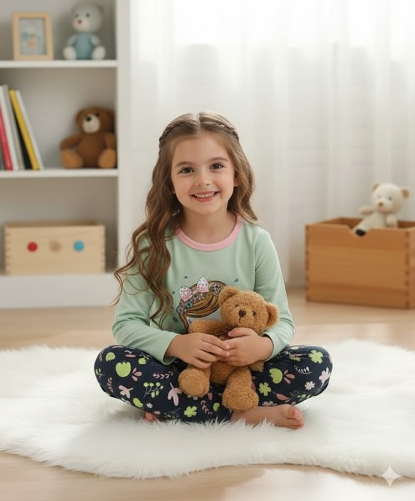 Green Barbie Printed Girls KIdsWear